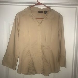 New York & Company Tan Dress Shirt